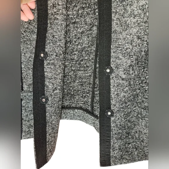 Ann Taylor LOFT Textured Knit Open Front Jacket, Size 8, Gray/Black, NWT - Picture 6 of 10